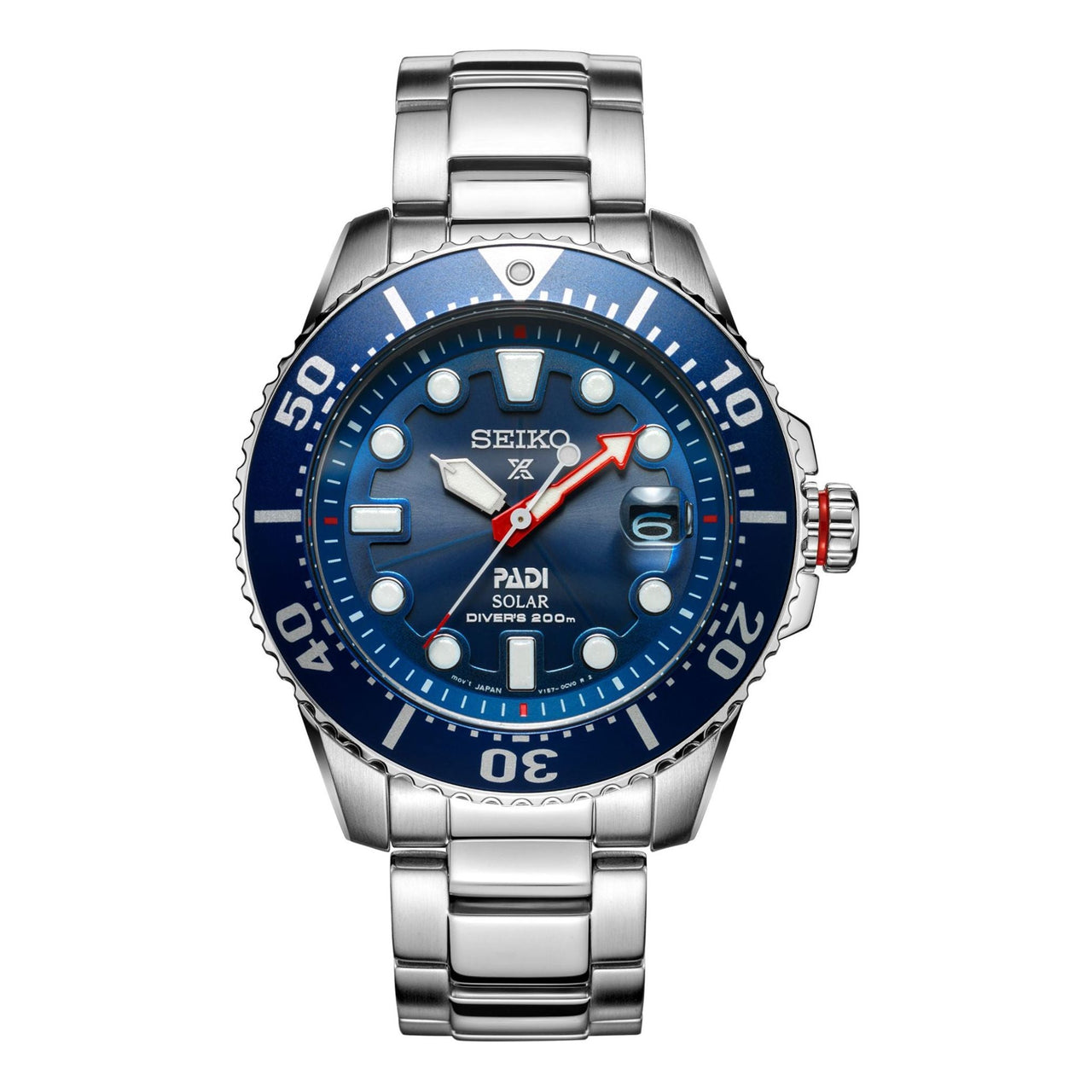 Men's SEIKO 200m Casual Blue PADI Crossover Warrior Solar Energy Watch SNE549P1