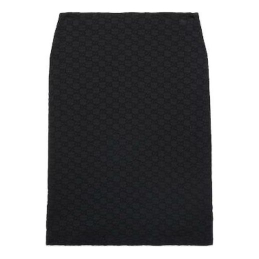 (WMNS) Gucci GG Crinkle Viscose Skirt 'Black' 771291-ZAPF8-1000