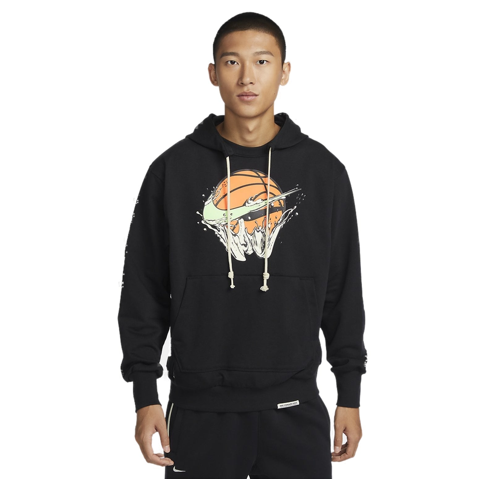 Nike Dri-FIT Standard Issue Basketball Hoodie 'Black Lime Blast' FB7138-010