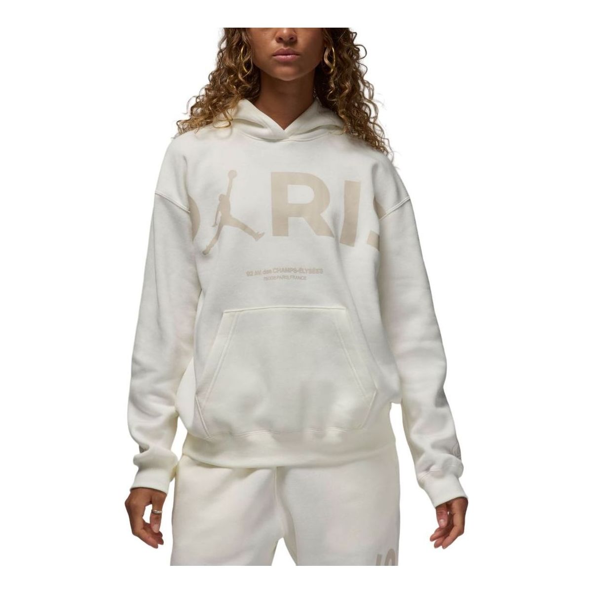(WMNS) Air Jordan Paris Saint-Germain Brooklyn Fleece Hoodie Asia Sizing 'Sail' FV7755-133