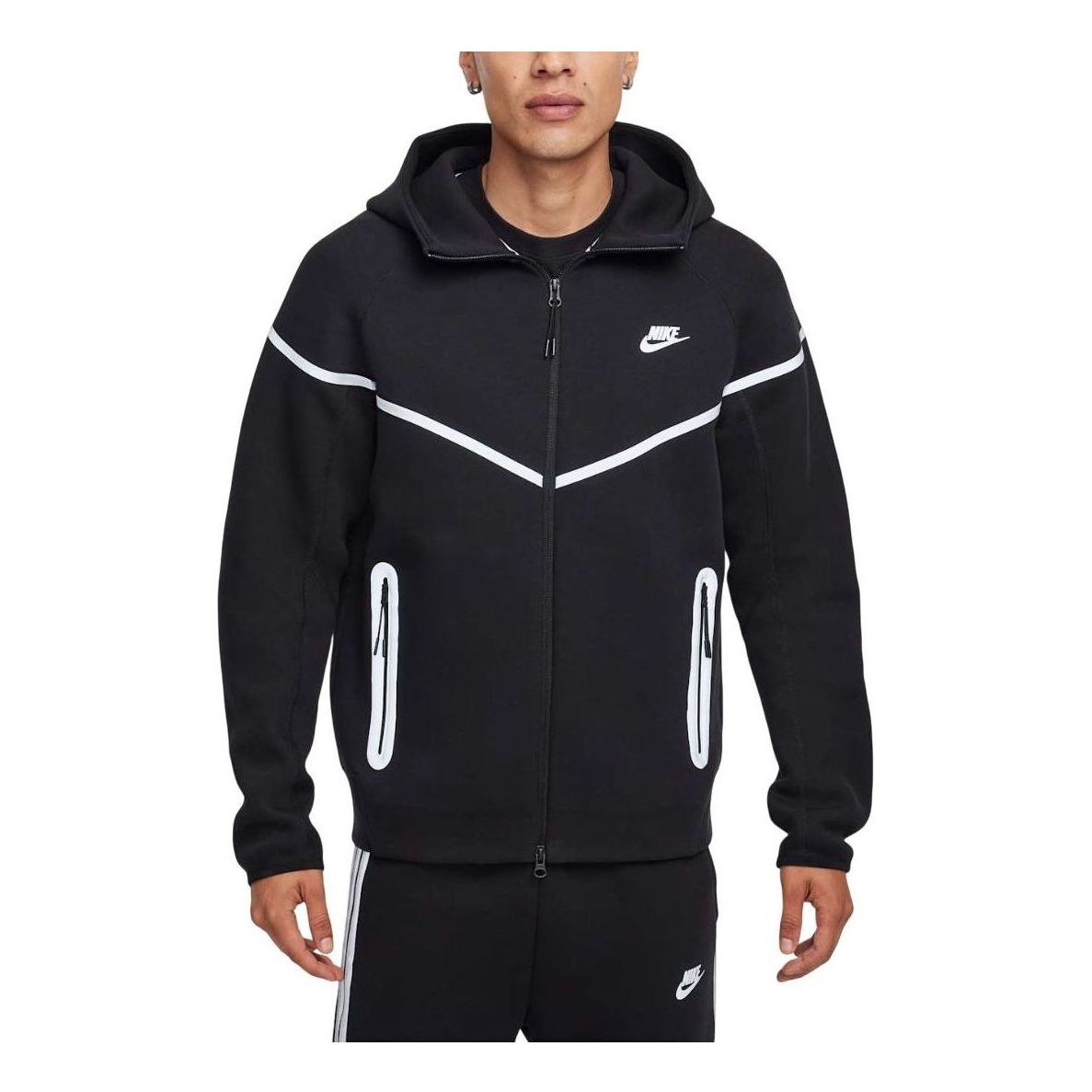 Nike Tech Fleece Windrunner Reflective Hooded Jacket 'Black Bemis Silver' FZ0754-010