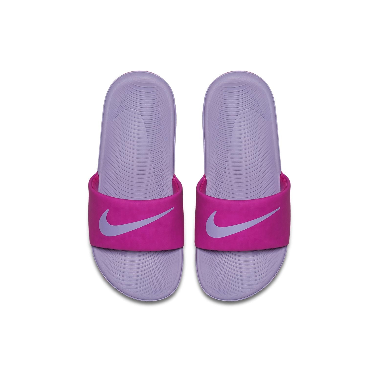 (GS) Nike Kawa Slide Soft Sole Cozy Flat Heel Sports Slippers Gray Pink 819353-601