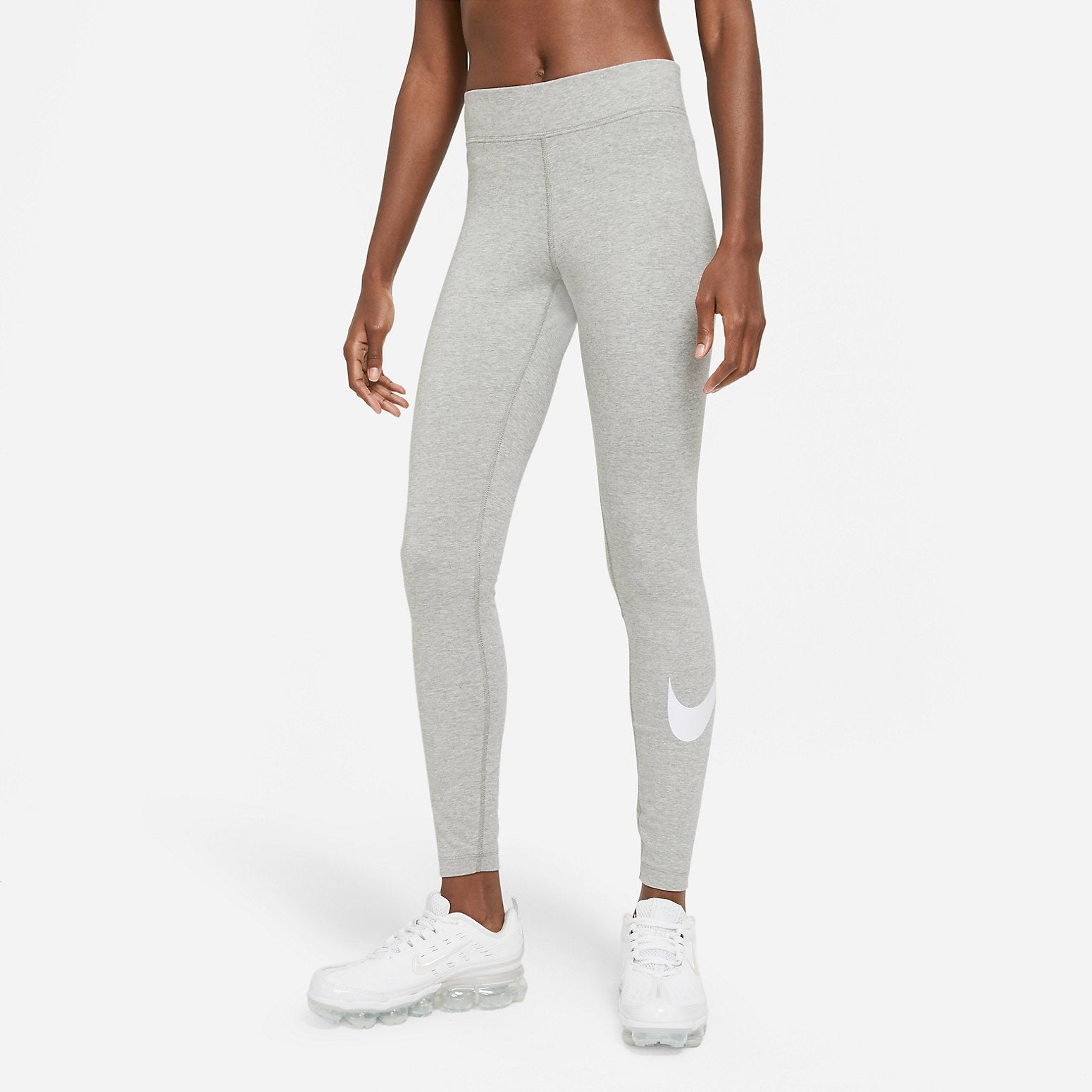 (WMNS) Nike Sportswear Essential Mid-Rise Swoosh Leggings 'Grey' CZ8530-063