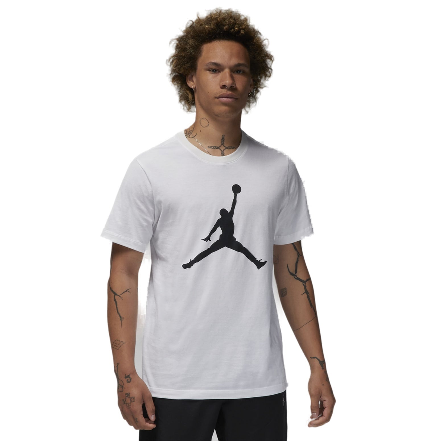 Men's Air Jordan SS22 Logo Pattern Printing Round Neck Short Sleeve White T-Shirt CJ0922-100