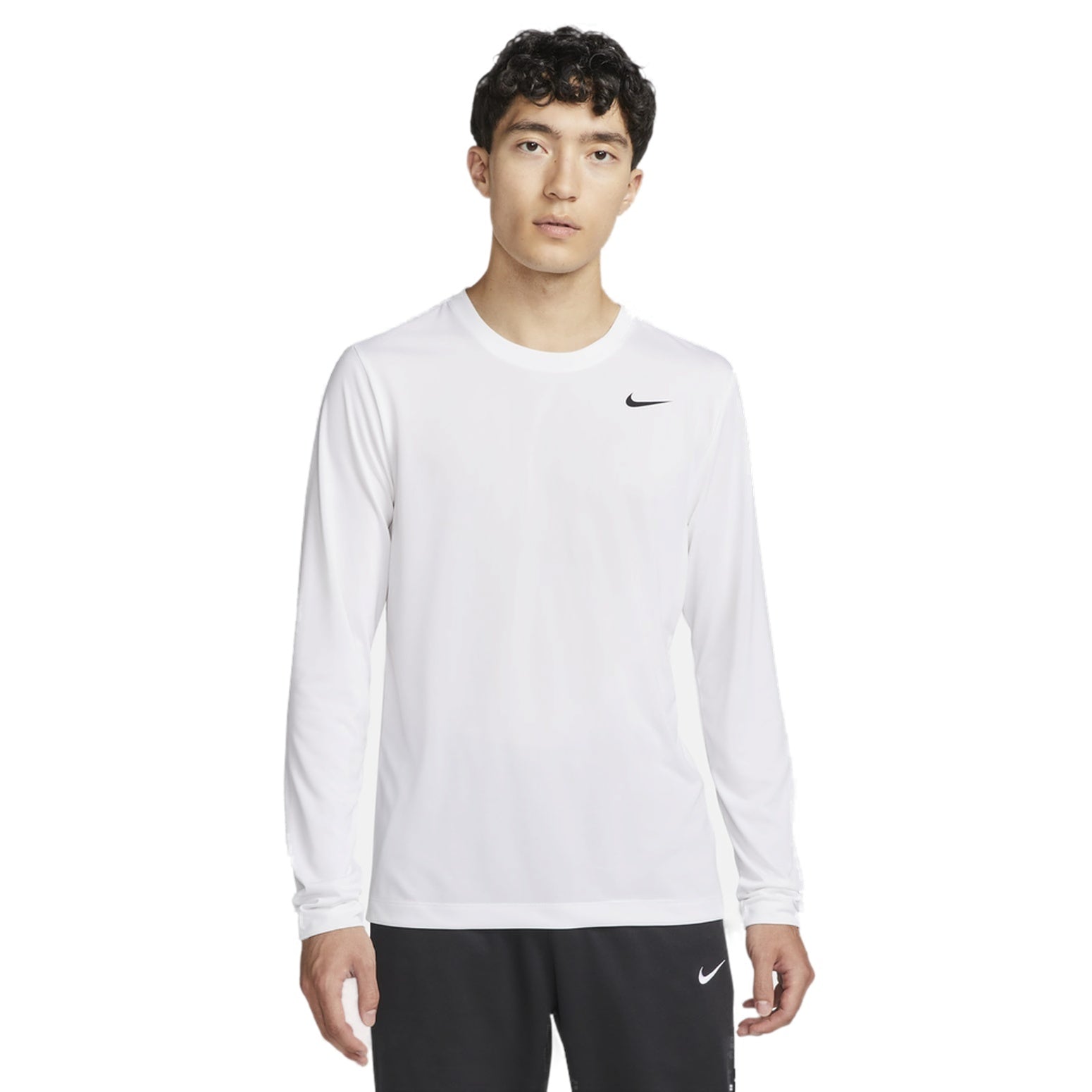 Nike Dri-FIT Logo Long-Sleeves Tee 'White' DX0994-100