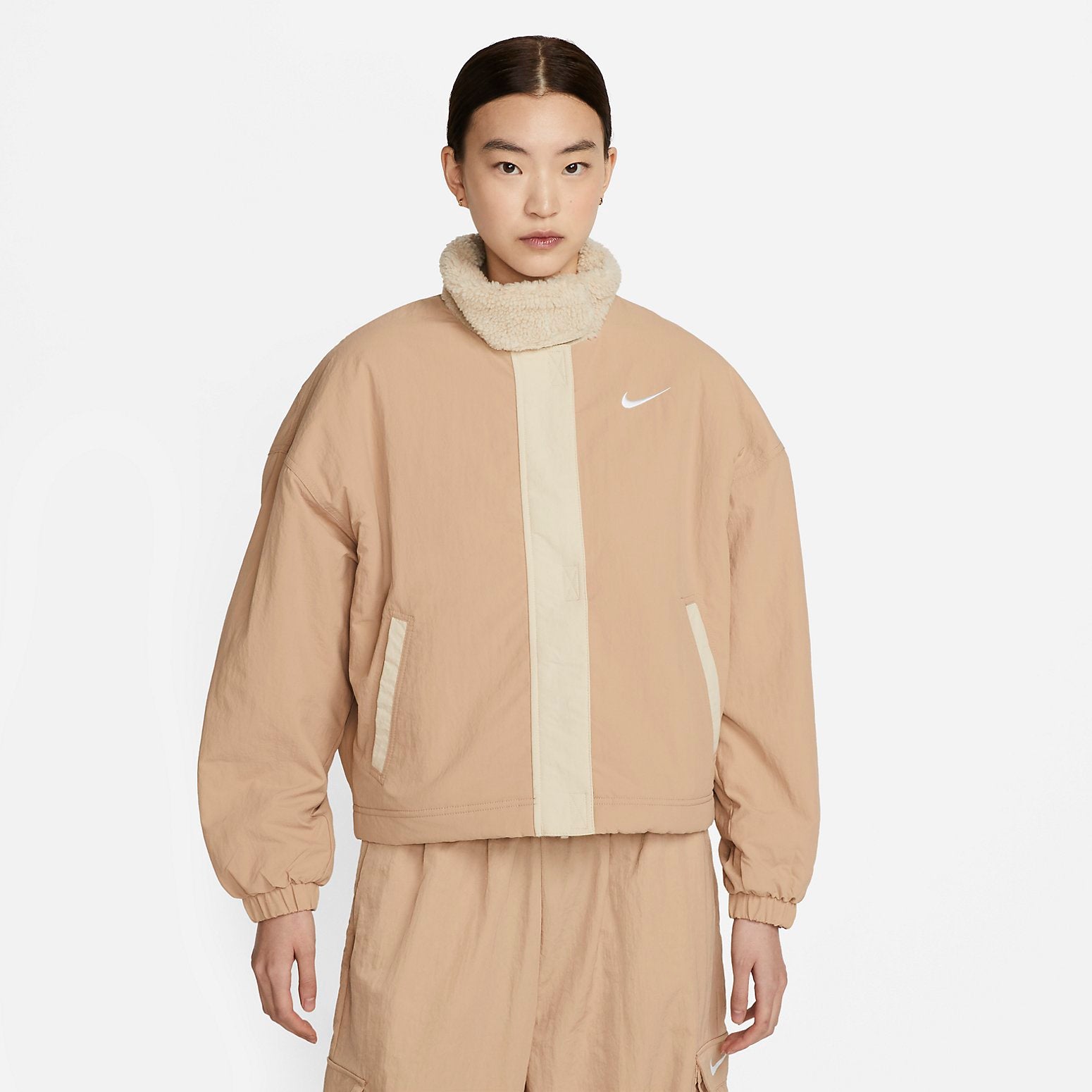 (WMNS) Nike Woven Fleece-Lined Jacket 'Hemp Sanddrift' DQ6847-200