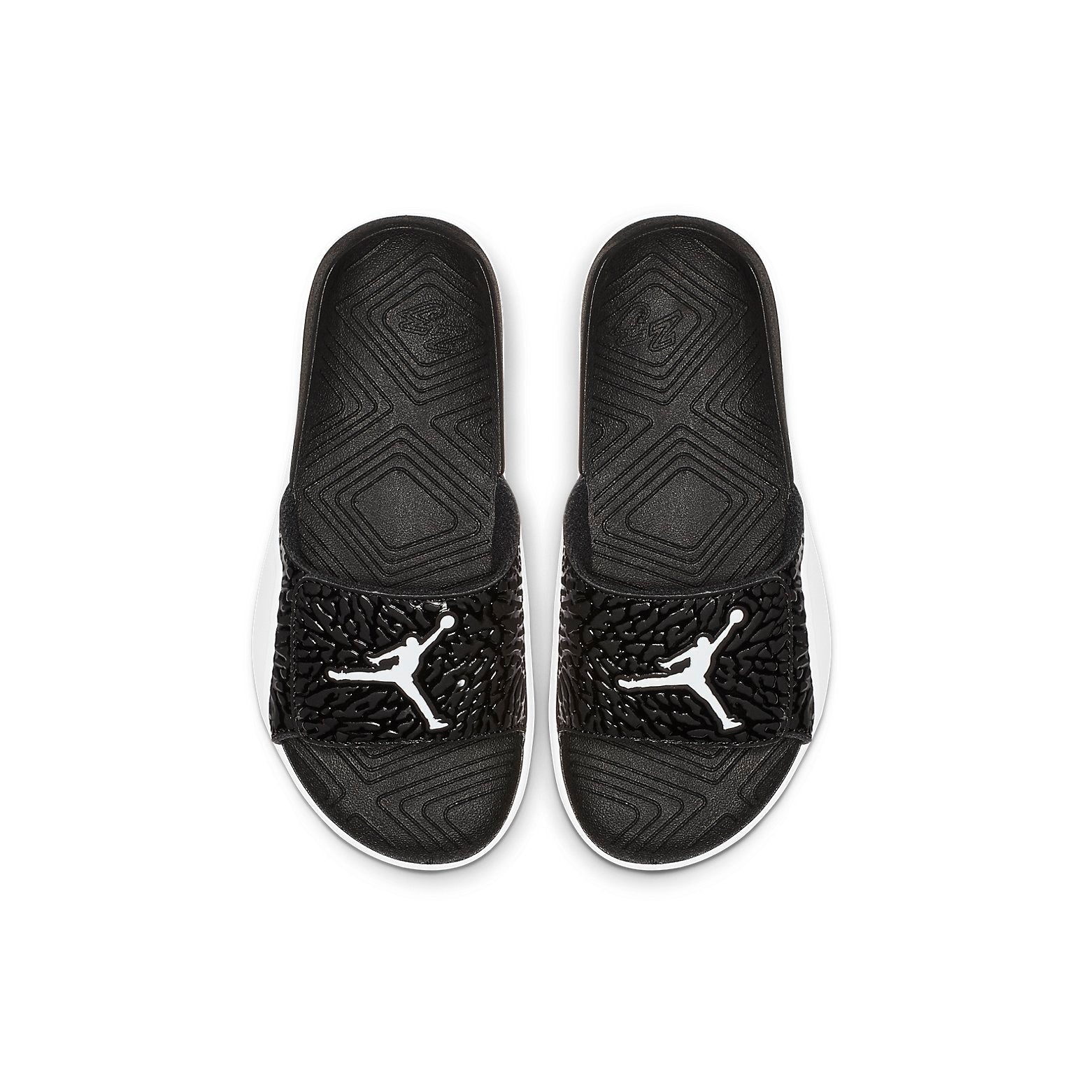 (GS) Air Jordan Hydro 7 V2 Burst Crack Minimalistic Black White Slippers BQ6291-001