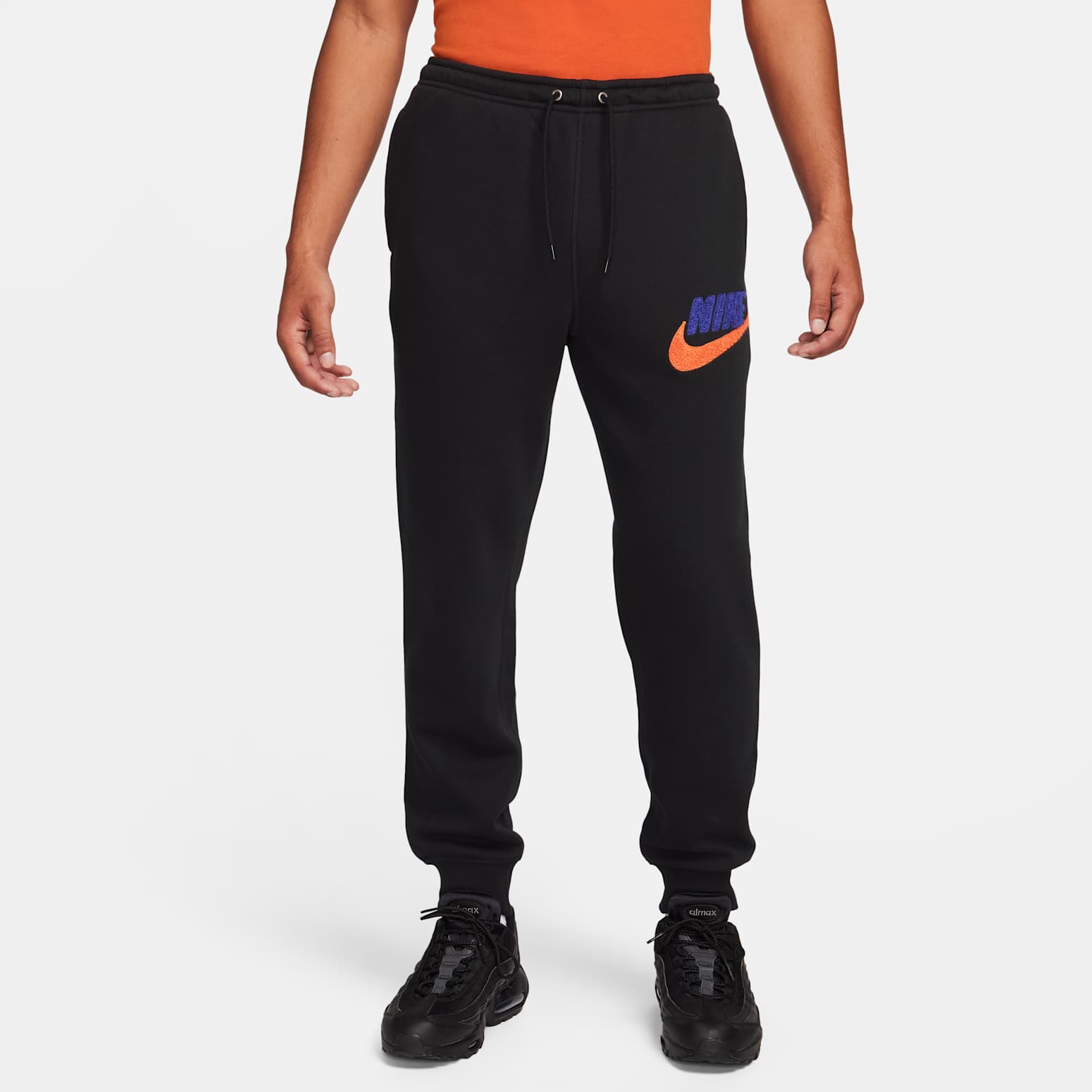 Nike Club Fleece Jogger 'Black Safety Orange' FN3094-010