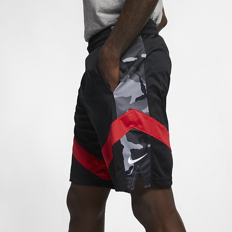 Nike Courtlines Pinted Basketball Shorts 'Black Red' AJ3906-010