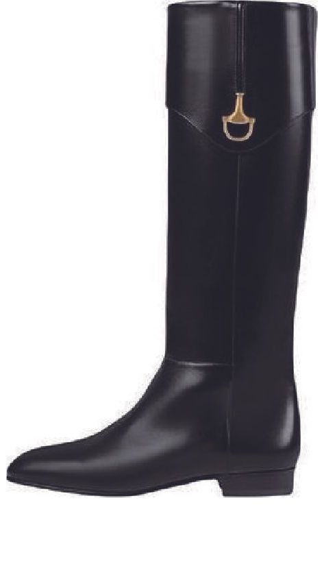 (WMNS) Gucci Flat Half Horsebit Boots 'Black' 716683-AFE00-1000