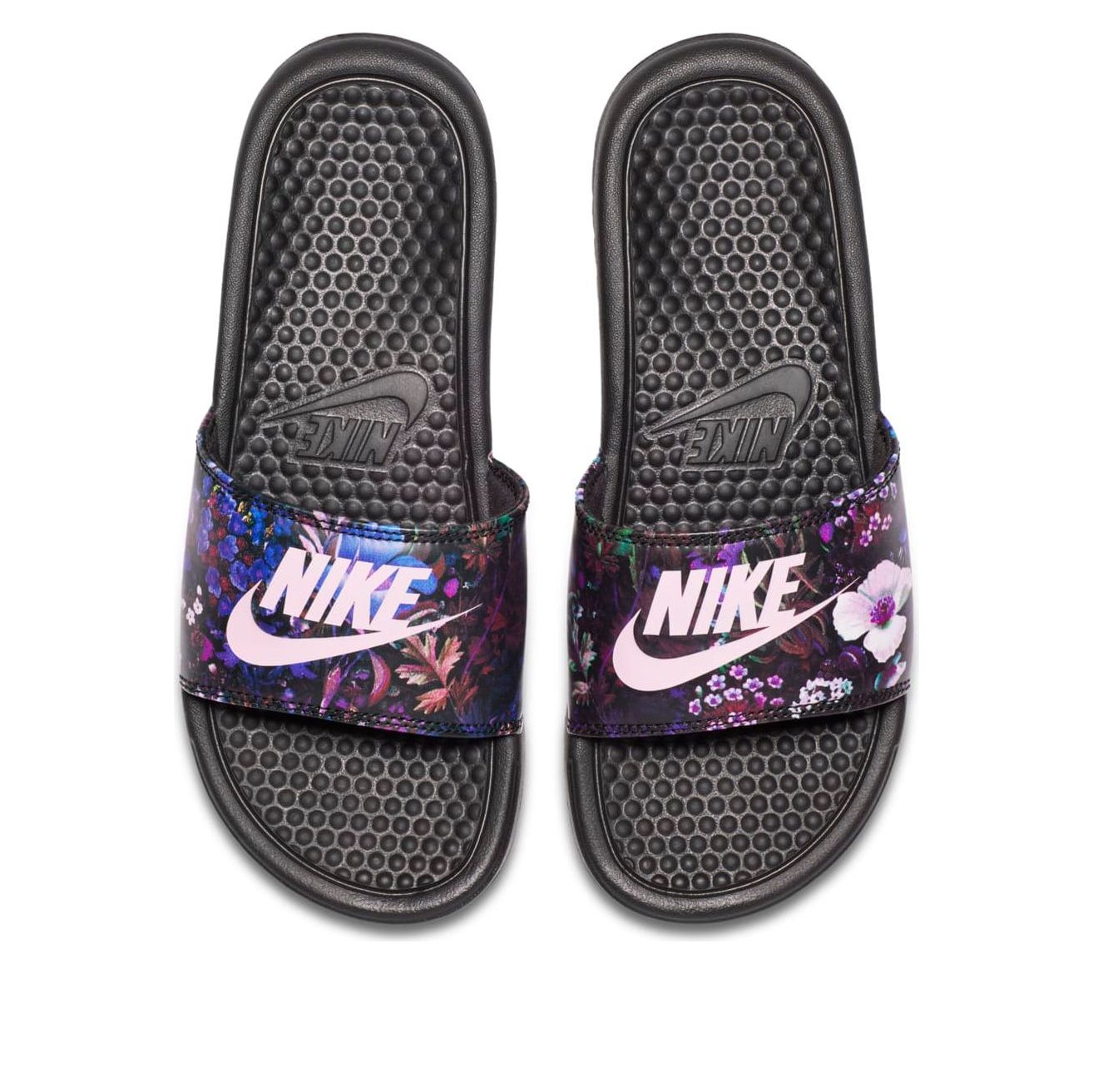 (WMNS) Nike Benassi JDI Print Floral (W) 'Black Purple' 618919-009