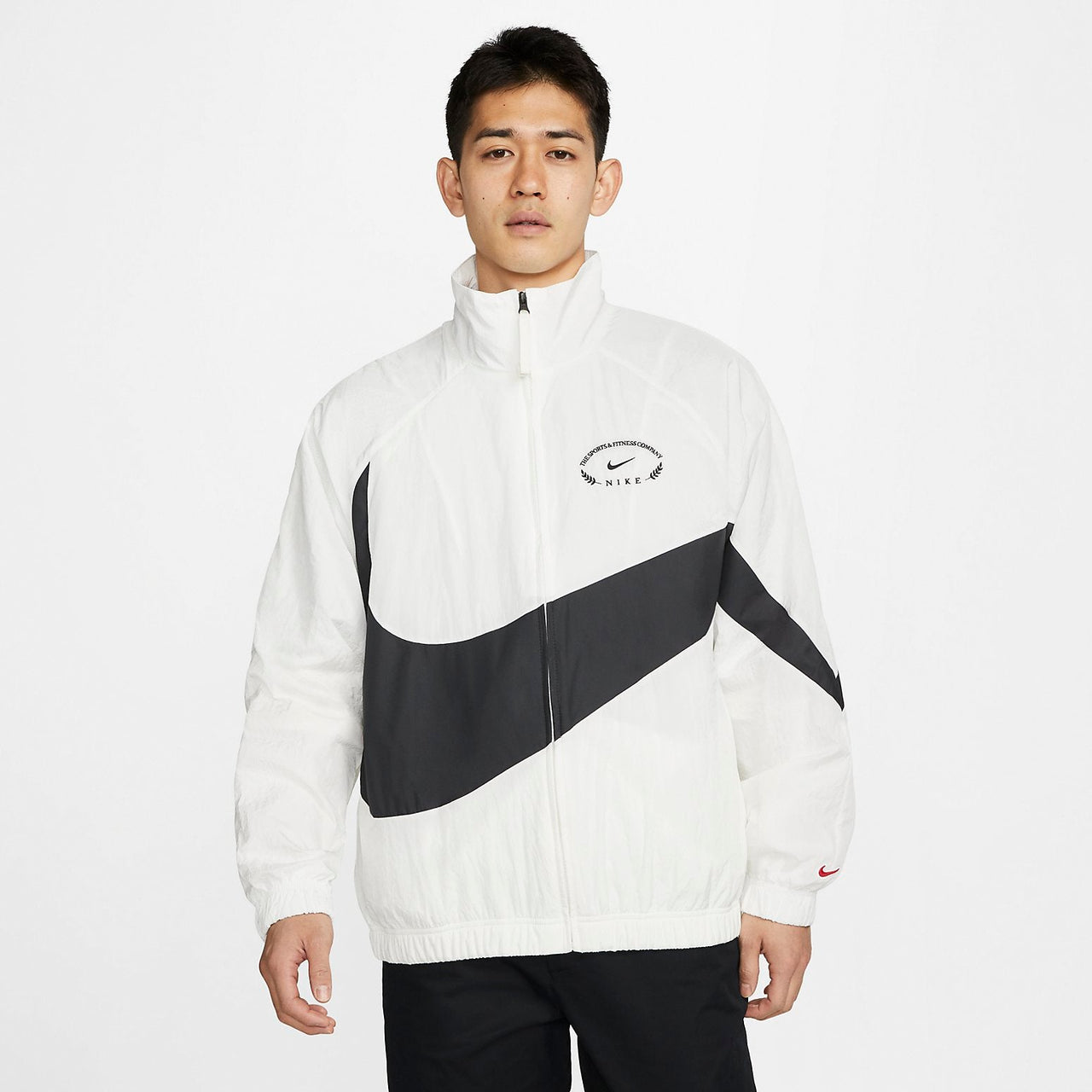 Nike Sportswear Statement Woven HBR Jacket Asia Sizing 'Sail Black' DV0531-133