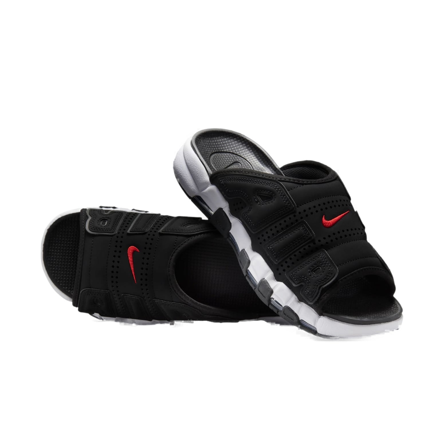 Nike Air More Uptempo Slides 'Black White Red' FJ2707-001