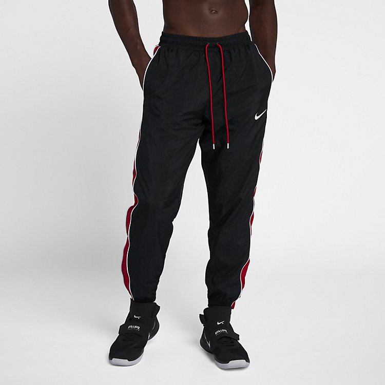 Nike Throwback Woven Tracksuit Basketball Pants 'Black University Red' AV6652-010