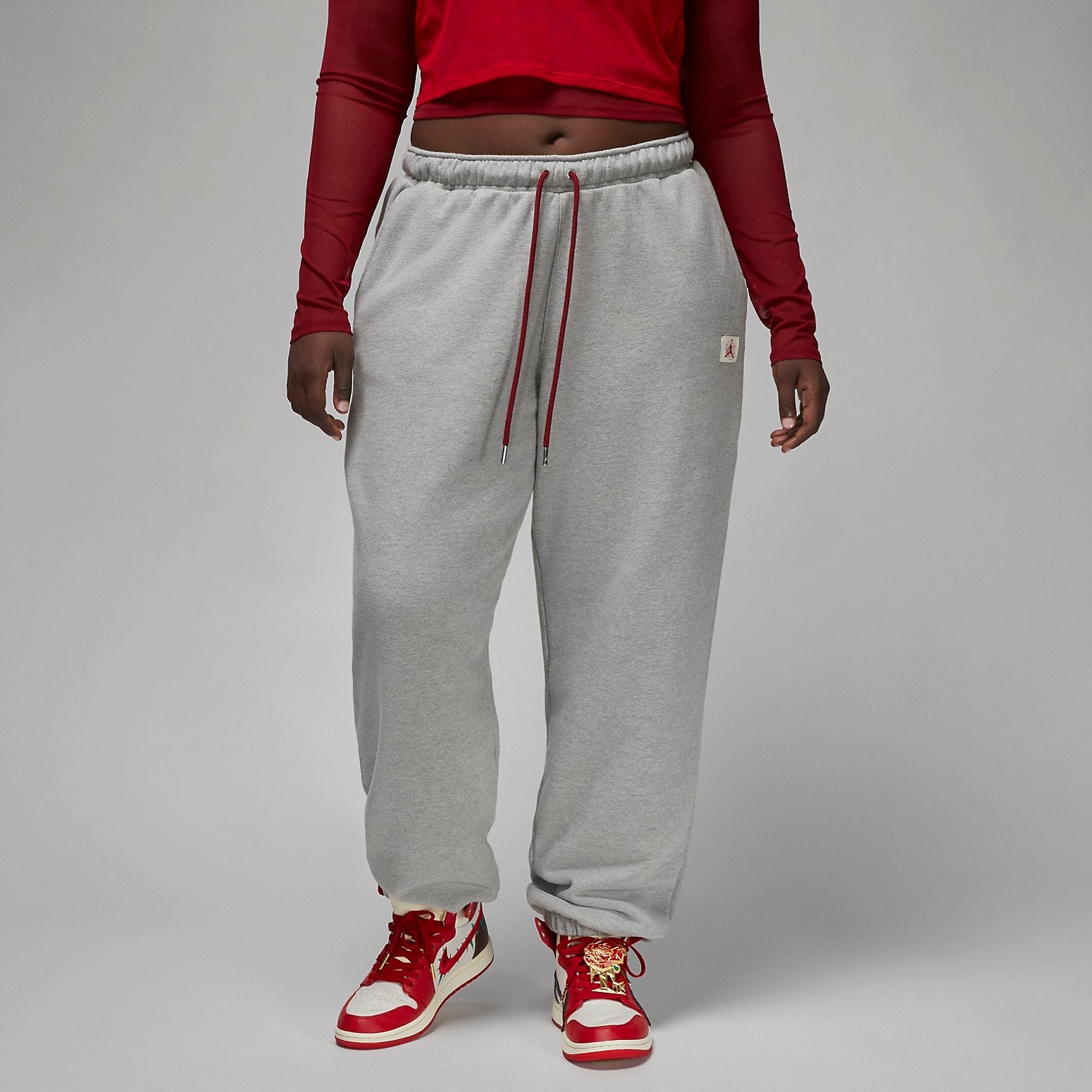 (WMNS) Air Jordan x Teyana Taylor Sweatpants 'Grey Heather' FB2624-063