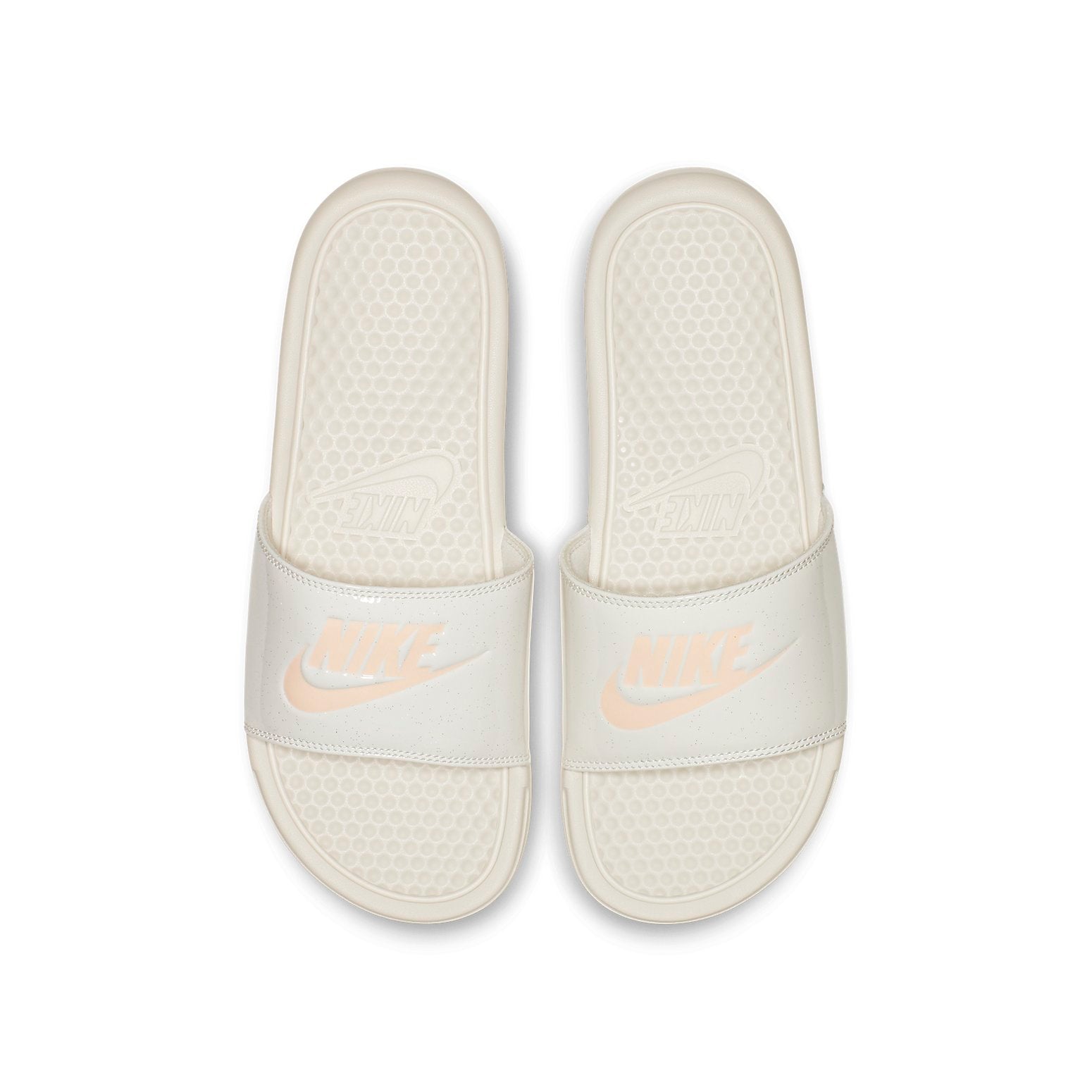 (WMNS) Nike Benassi JDI Print Fashion Pink White Slippers 'White Pink' 618919-021