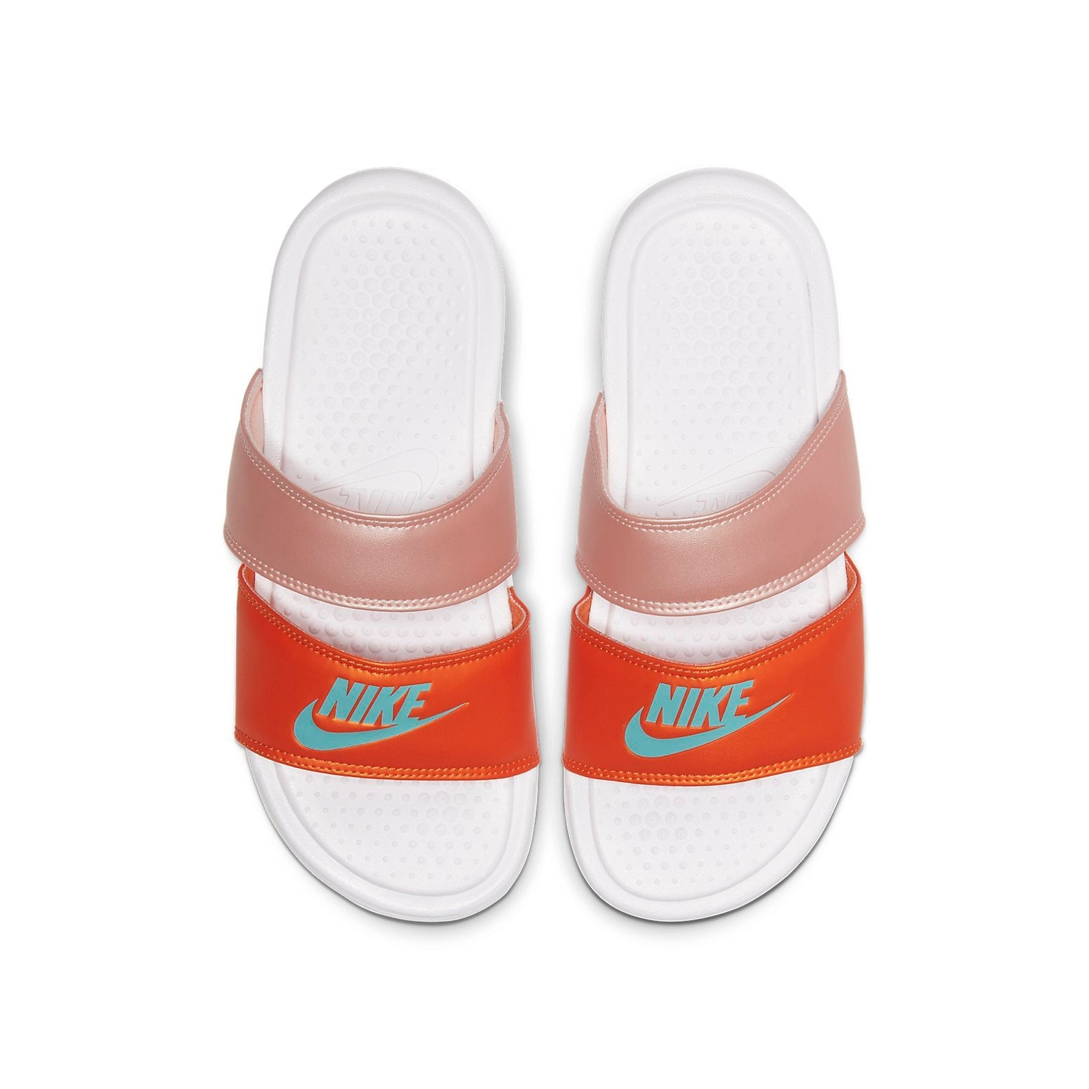 (WMNS) Nike Benassi Duo Ultra Slide White/Orange/Pink 819717-107