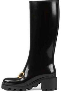 (WMNS) Gucci Rubber Horsebit Tall Boots 'Black' 659707-JCCP0-1000