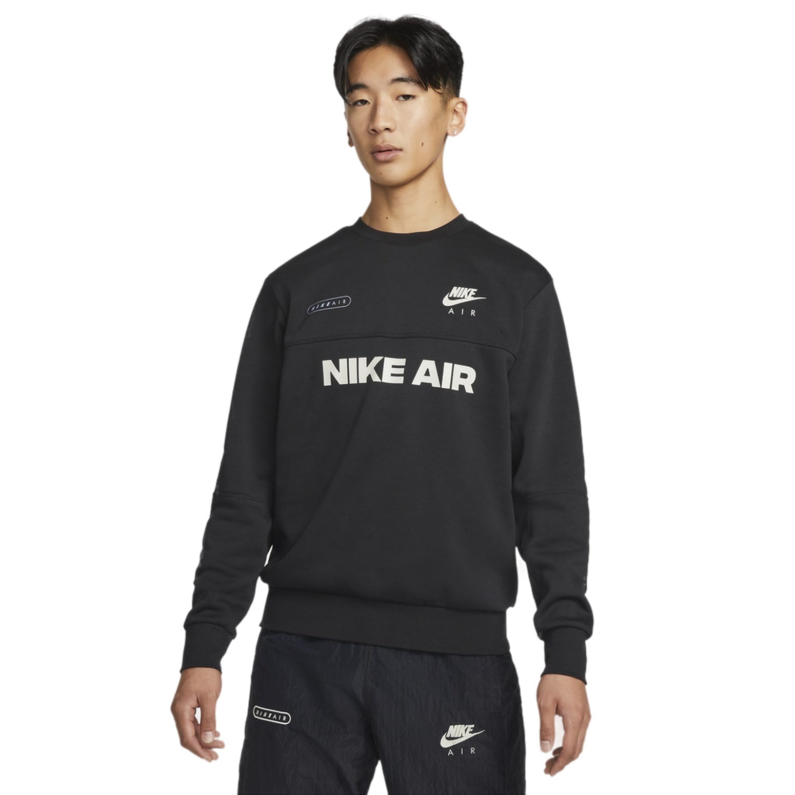 Nike Air Men's Brushed Back Fleece Crew Logo DM5208-010