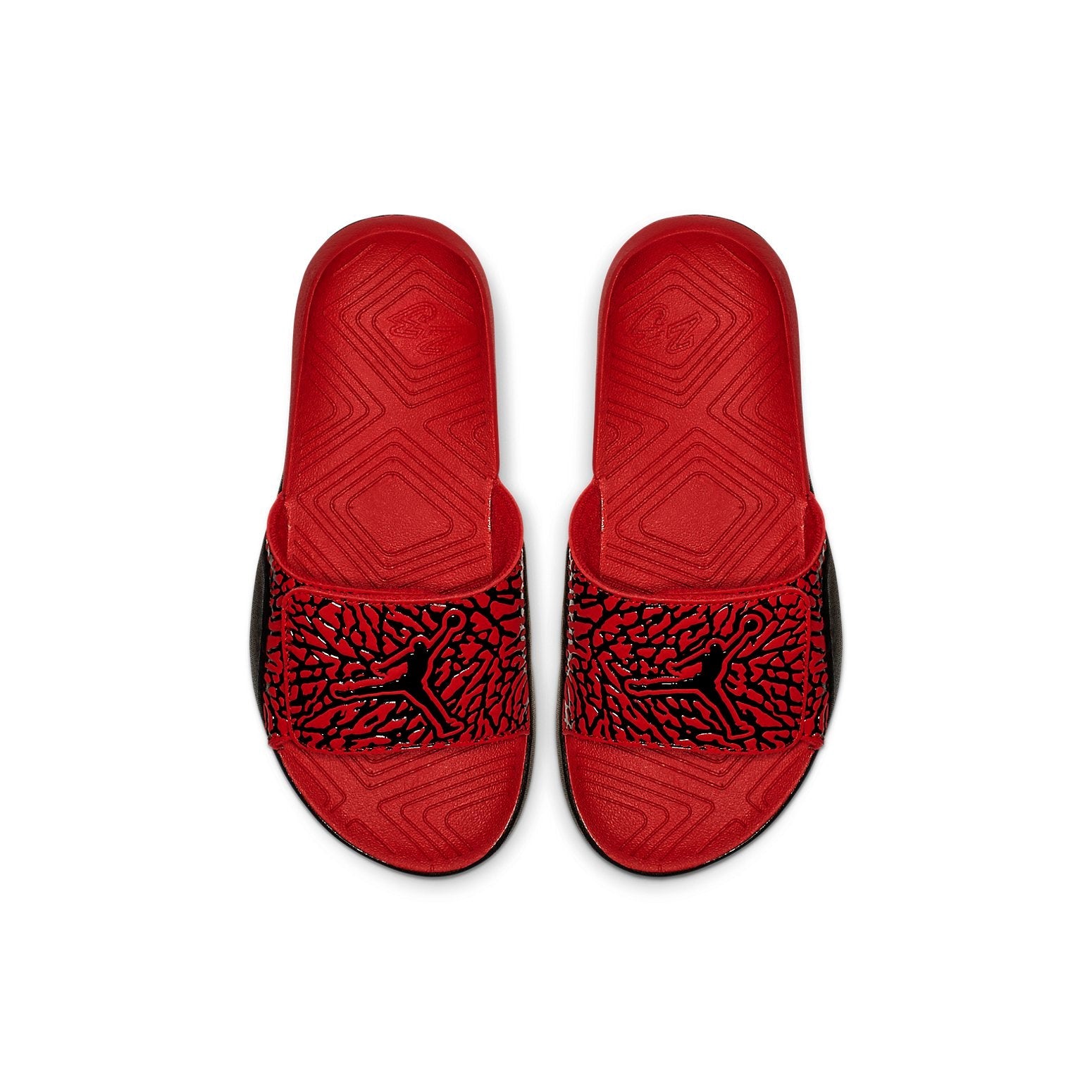 (GS) Air Jordan Hydro 7 Red Burst Crack Slippers BQ6291-600