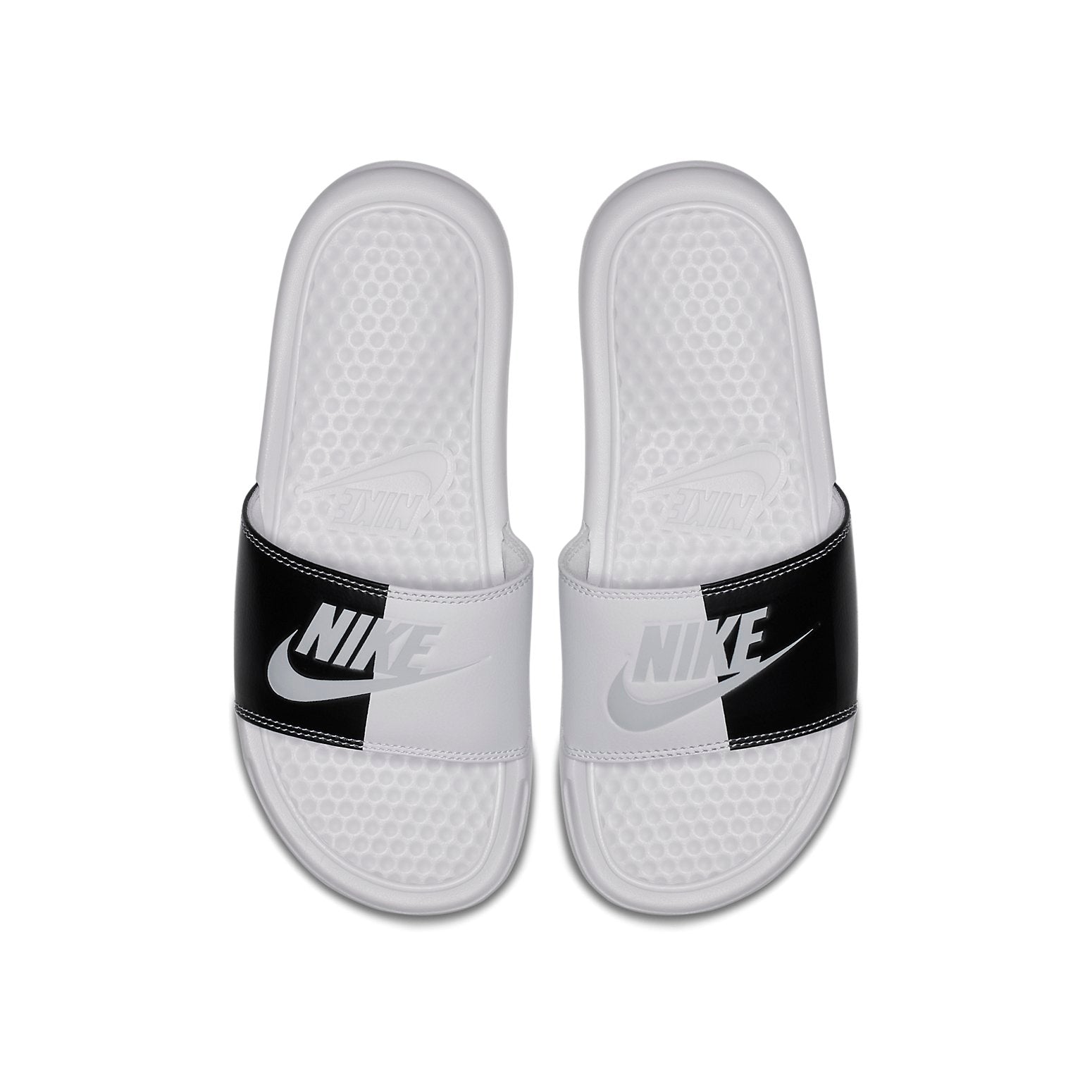 (WMNS) Nike Benassi Slide Just Do It Pack White (W) 'Black White' 343881-105