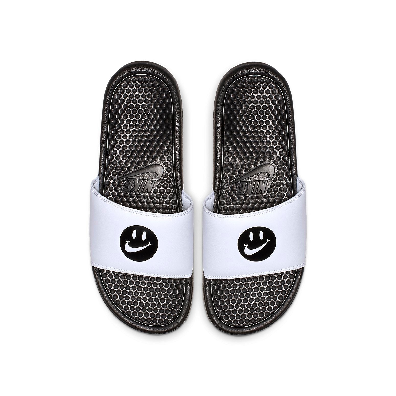 Nike JDI Black White Smiling Face Slippers 'Black White' 631261-018