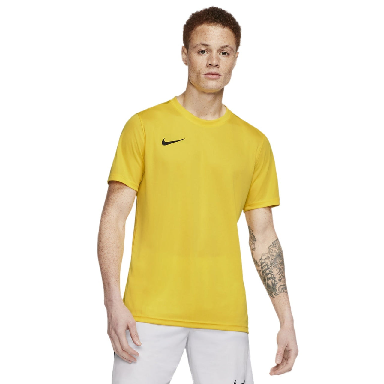 Men's Nike Dri-FIT Logo Printing Round Neck Pullover Short Sleeve Us Edition Yellow T-Shirt BV6708-719