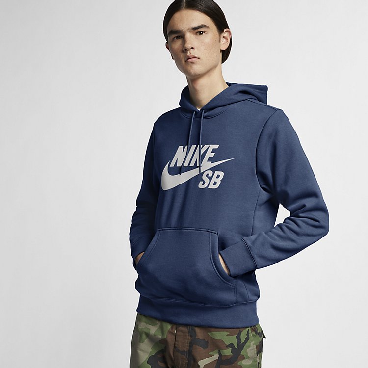 Nike SB Icon Hoodie 'Mystic Navy Vast Grey' AJ9733-469