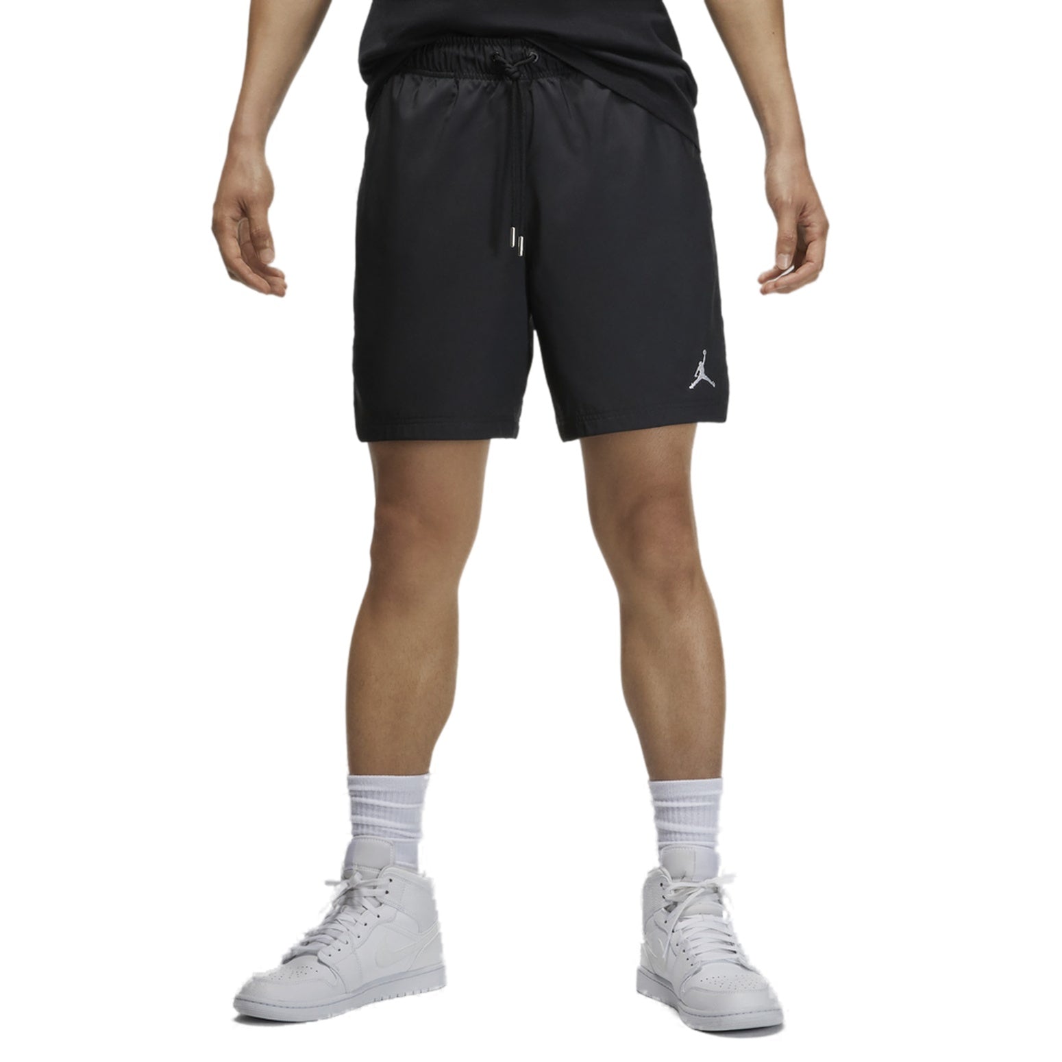 Men's Air Jordan Logo Printing Lacing Black Straight Shorts DM1373-010