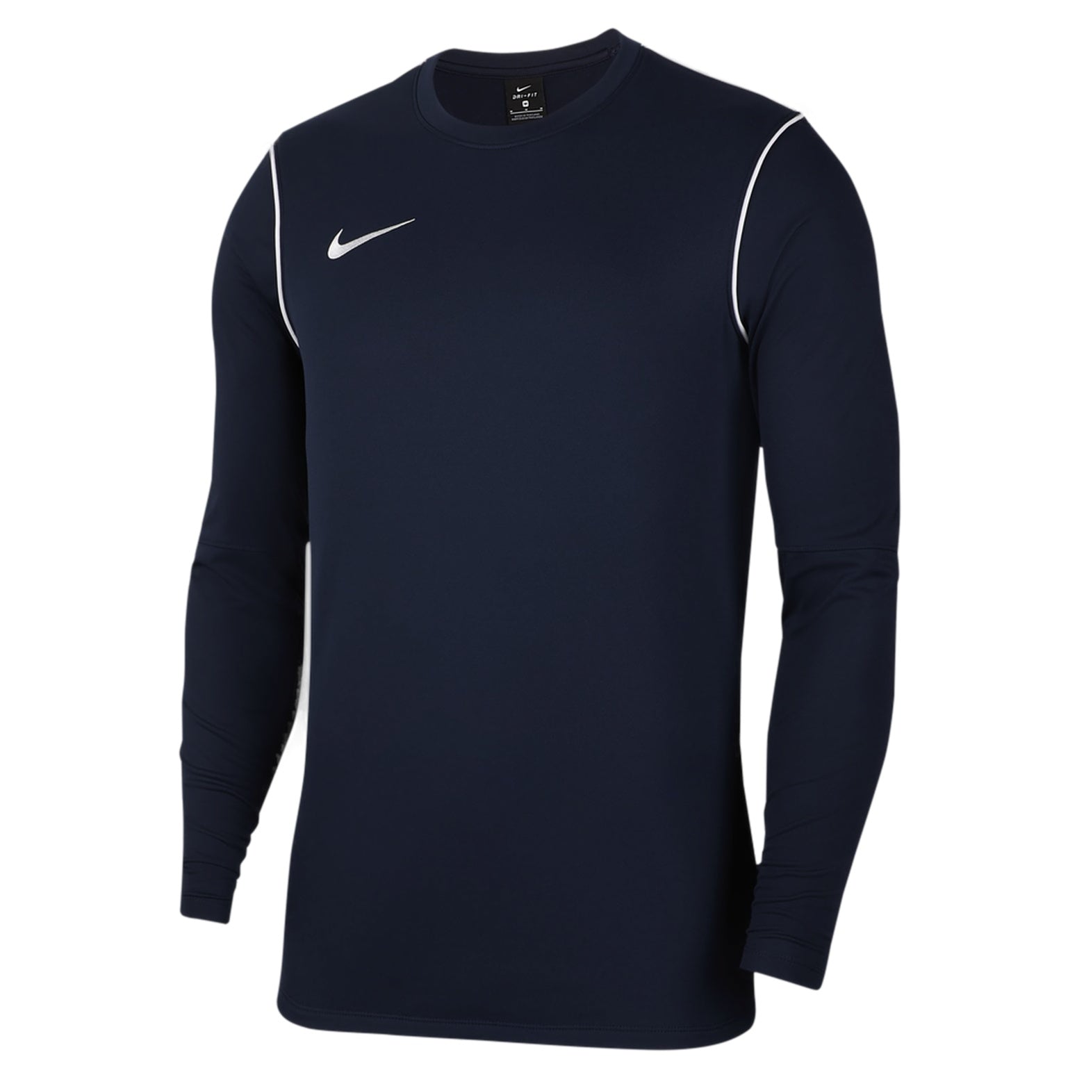 Men's Nike Logo Embroidered Round Neck Pullover Long Sleeves Navy Blue T-Shirt BV6875-410