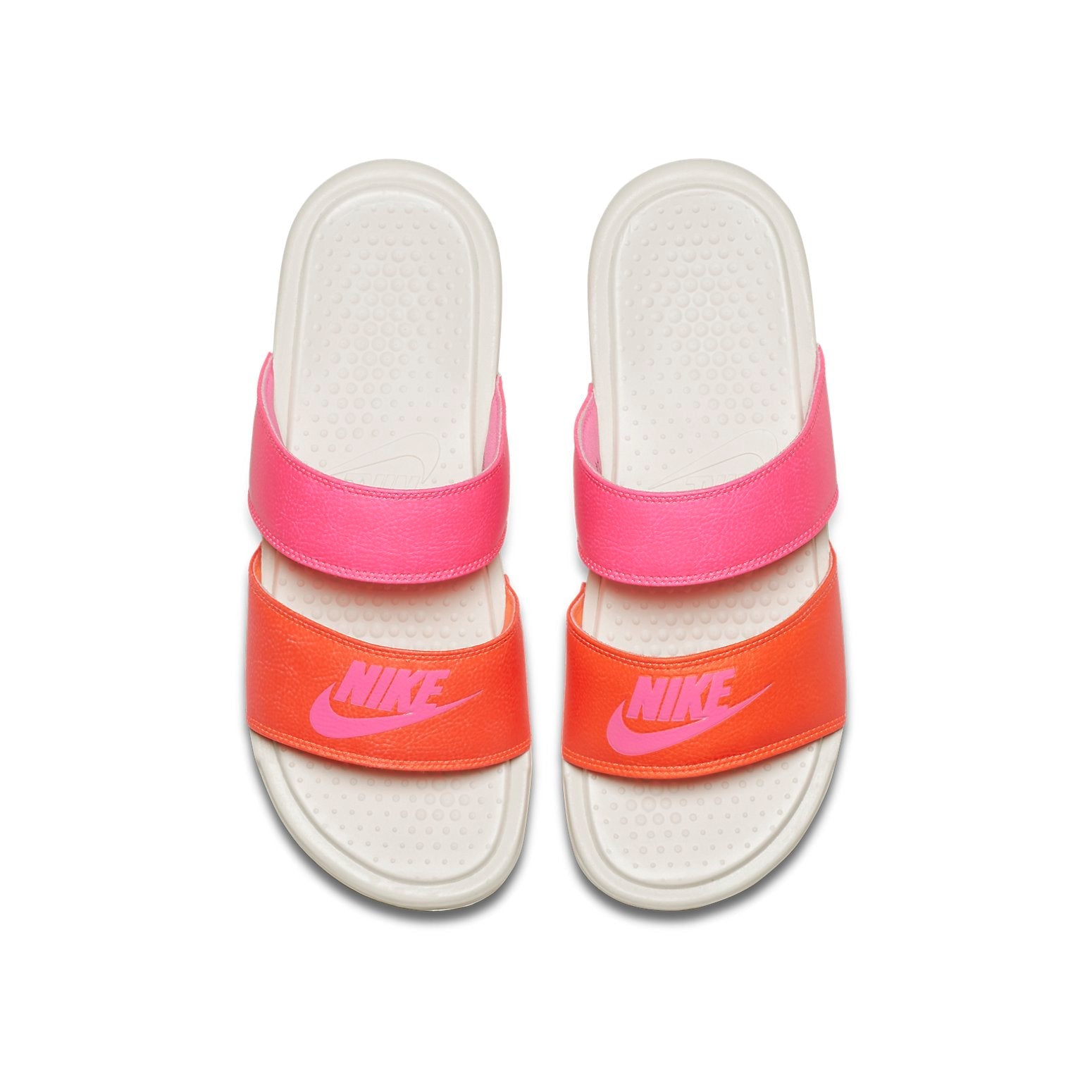 (WMNS) Nike Benassi Duo Ultra Slide 'Pink Orange White' 819717-068