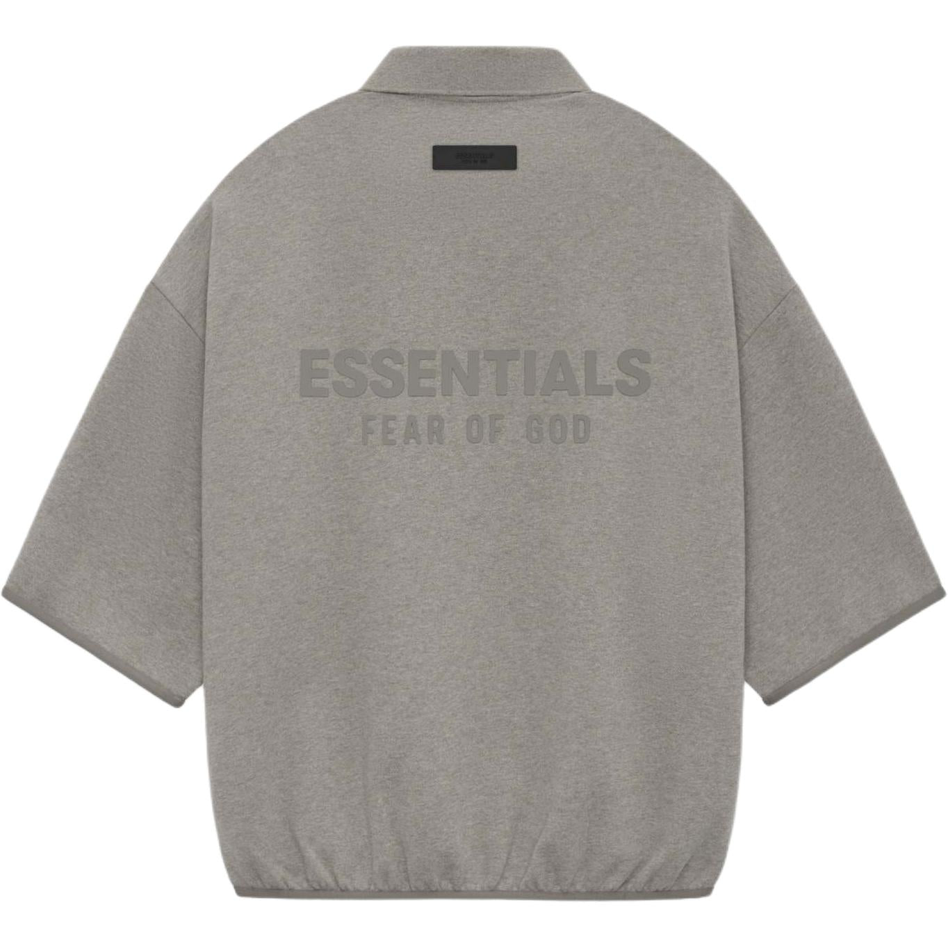 Fear of God Essentials SS24 3/4 Sleeve Polo Shirt 'Heather Grey' 192SU244401F