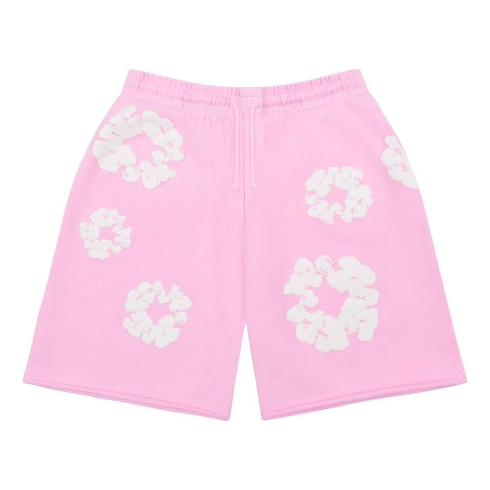 Denim Tears The Cotton Wreath Sweat Shorts 'Powder Pink' FW24BRS0011
