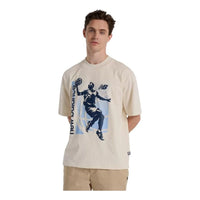 New Balance Hoops Graphic Vintage T-shirt Asia Sizing 'Beige Blue' MT51605LIN