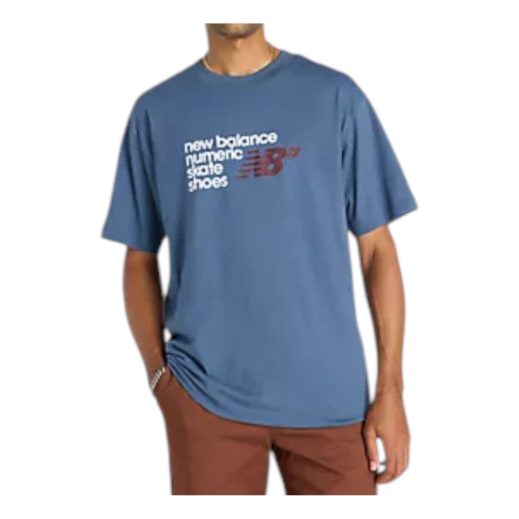 New Balance Numeric Stacked Graphic T-Shirt Asia Sizing 'Vintage Indigo' MT53705VTI