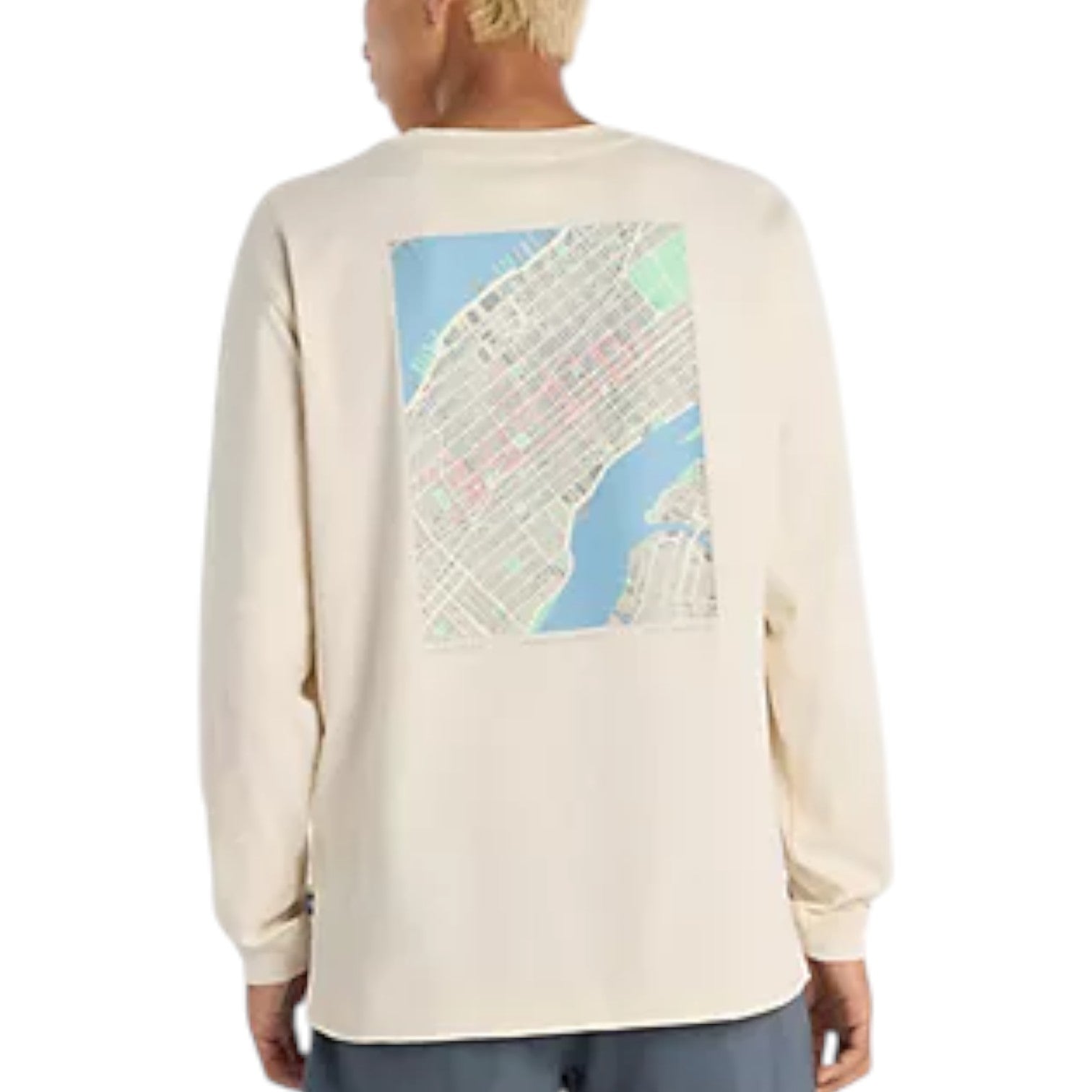 New Balance Athletics Runners Map Long Sleeve Relaxed-Fit Asia Sizing 'Linen' MT53917LIN