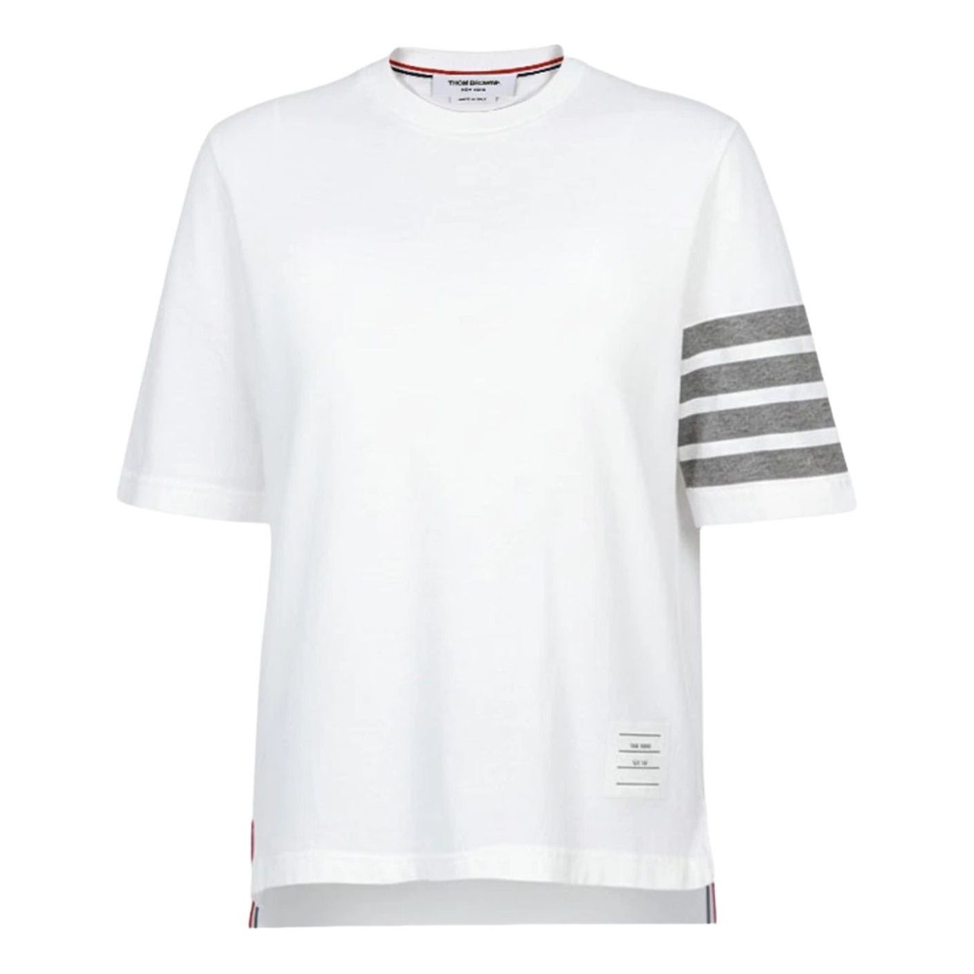 (WMNS) Thom Browne Short Sleeve T-Shirt 'White' FJS102G-07862-100