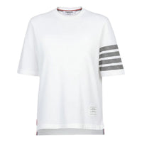 (WMNS) Thom Browne Short Sleeve T-Shirt 'White' FJS102G-07862-100