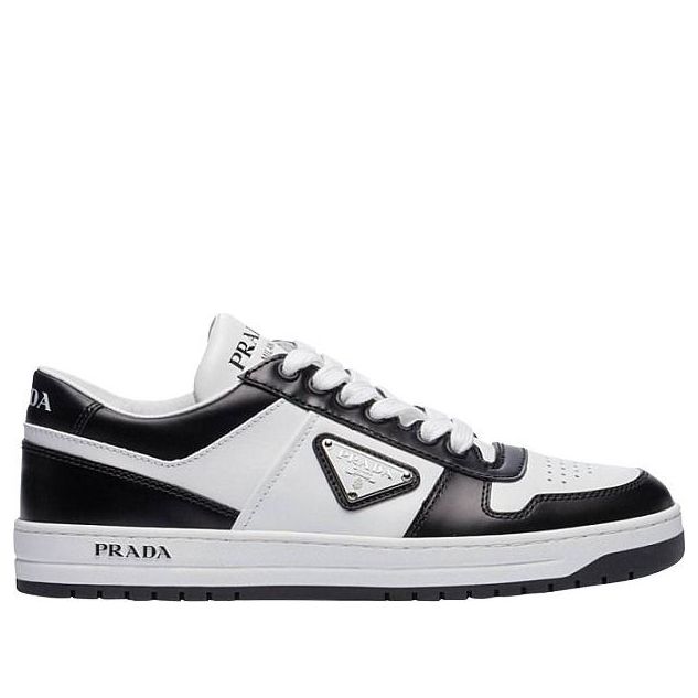(WMNS)  PRADA SS26  Logo Leather Sneakers 'Black White' 1E792M-3LPI-F0964