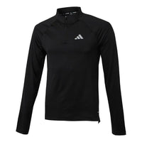adidas Gym+ Training 1/4-Zip Long Sleeve T-Shirt Asia Sizing 'Black' IP4468