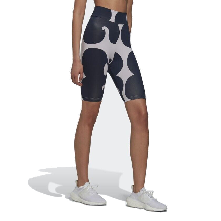 (WMNS) adidas x Marimekko Rib Short Leggings Knee Length Asia Sizing 'Purple Navy' HH8760