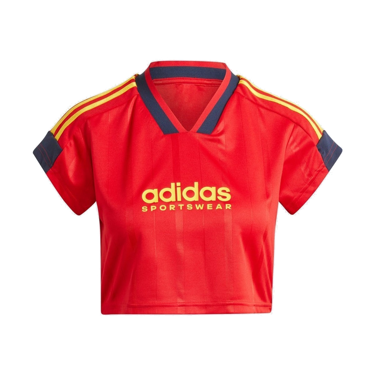 (WMNS) adidas Tiro Cut 3-Stripes Crop Jersey Asia Sizing 'Red Black' IZ2091