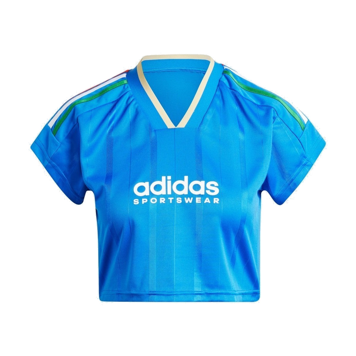 (WMNS) adidas Tiro Cut 3-Stripes Crop Jersey Asia Sizing 'Blue White' IX9562