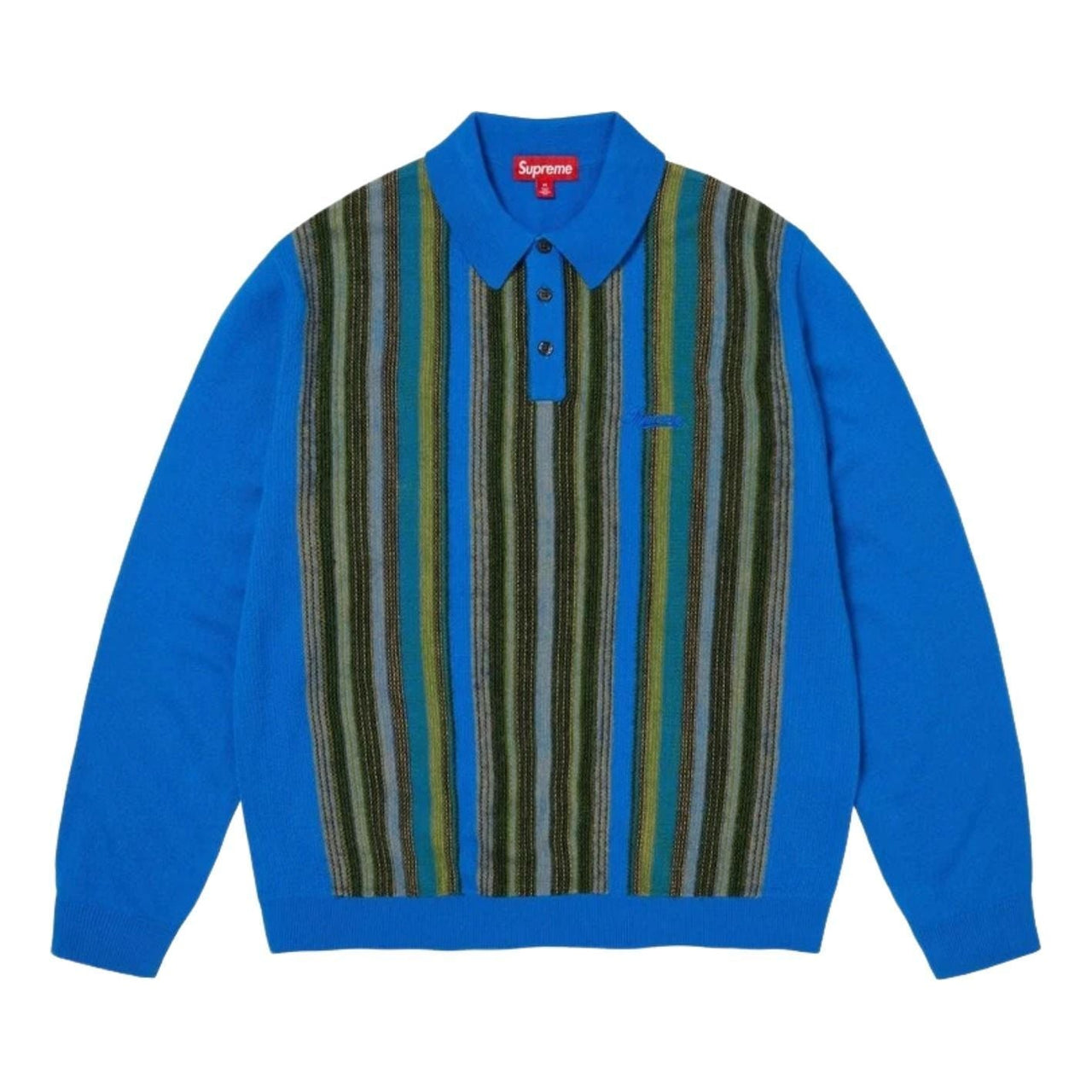 Supreme SS26 Multi Stripe Polo Sweater 'Blue' SUP-SS26-195-BLU