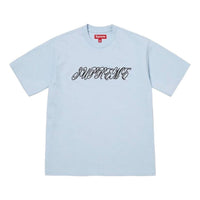Supreme SS26 Raised Script S/S T-Shirt 'Light Blue' SUP-SS26-180-BLU