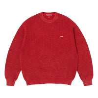 Supreme SS26 Washed Small Box Waffle Sweater 'Red' SUP-SS26-136-RED