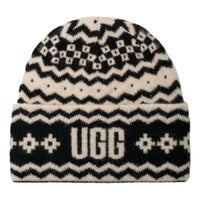 (WMNS) UGG Chunky UGGIsle Beanie Wool Hat 'Black White' 102745-BLKM