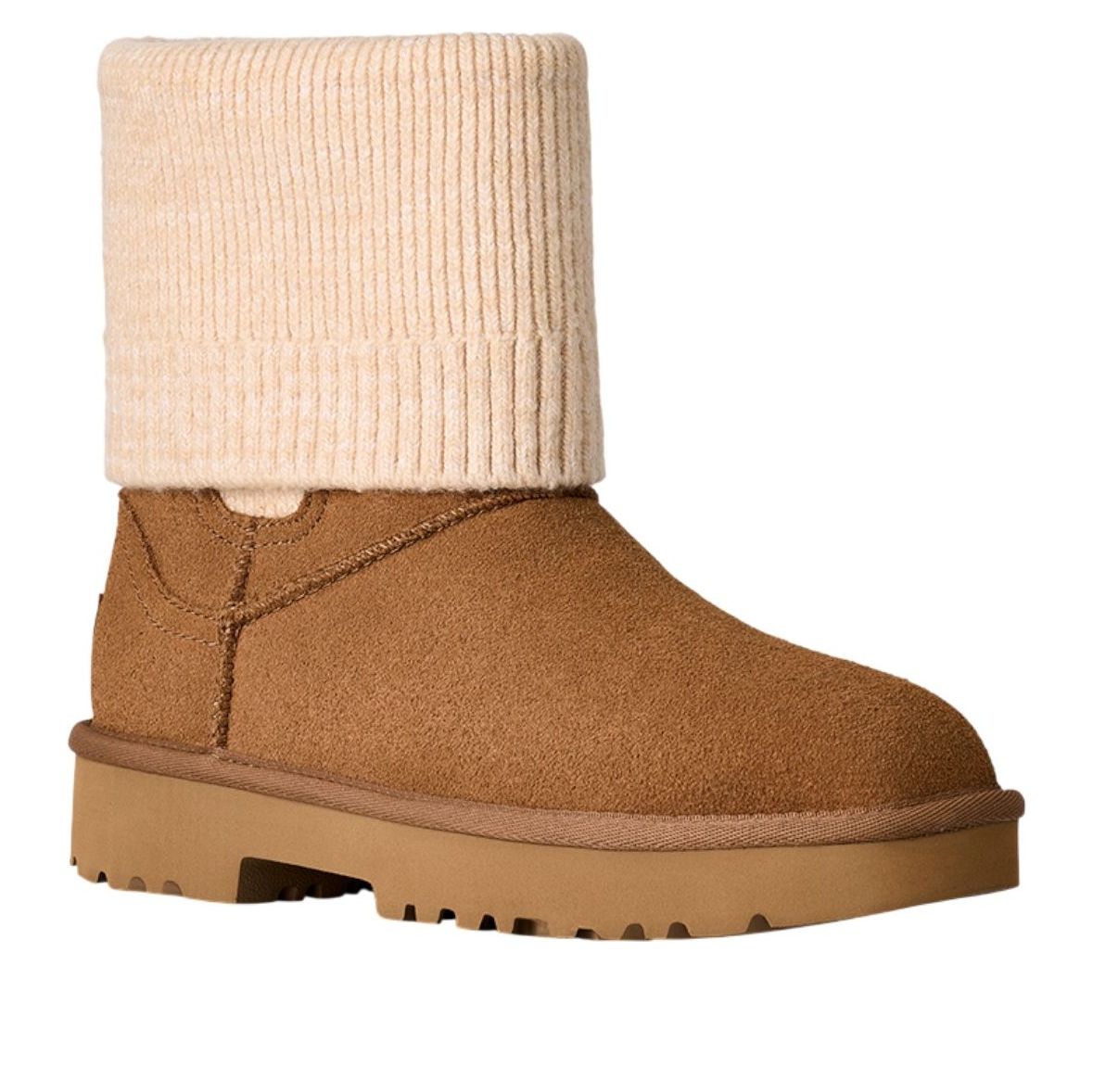 (WMNS) UGG Marais Knit Chelsea Snow Boots 'Chestnut' 1171573-CHE
