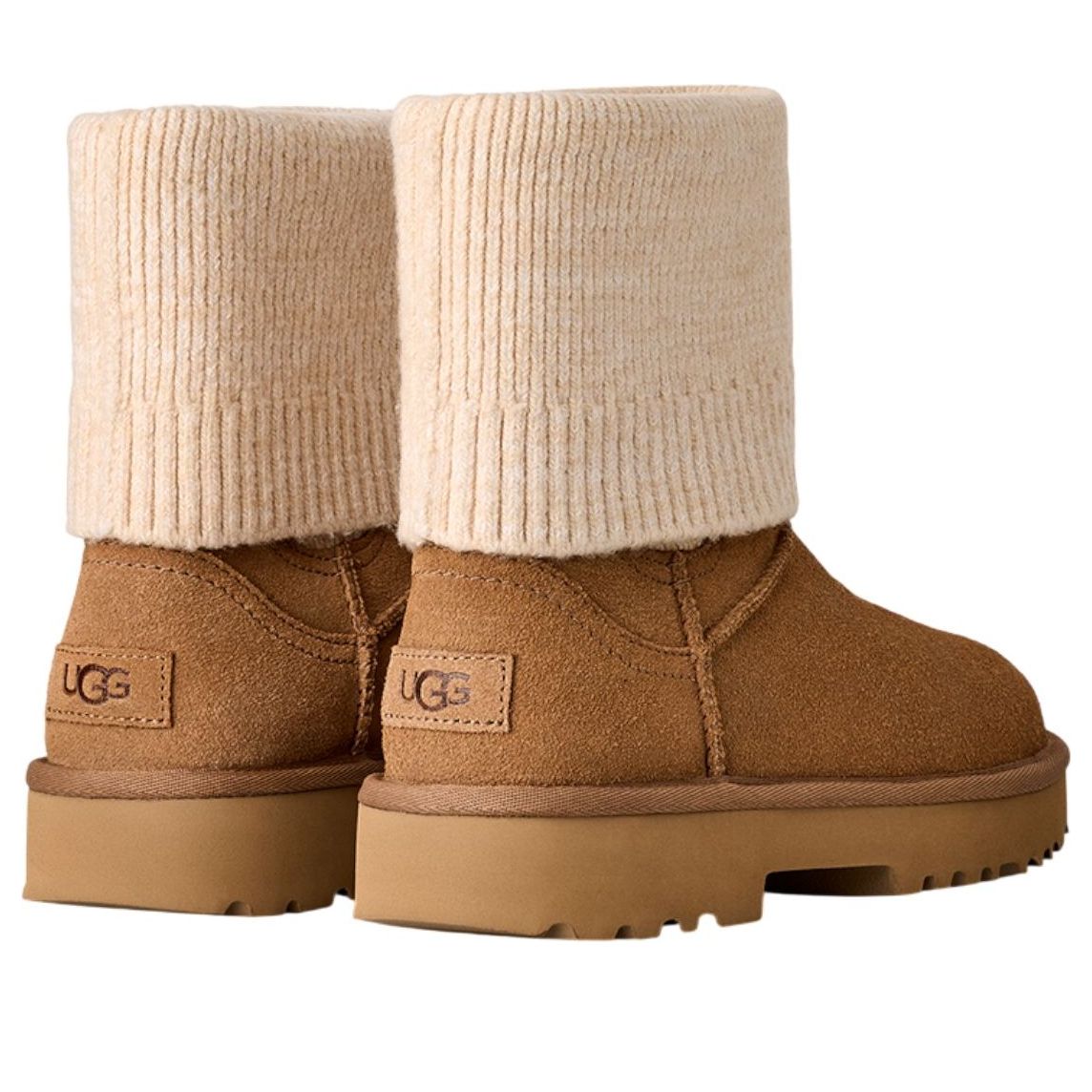 (WMNS) UGG Marais Knit Chelsea Snow Boots 'Chestnut' 1171573-CHE