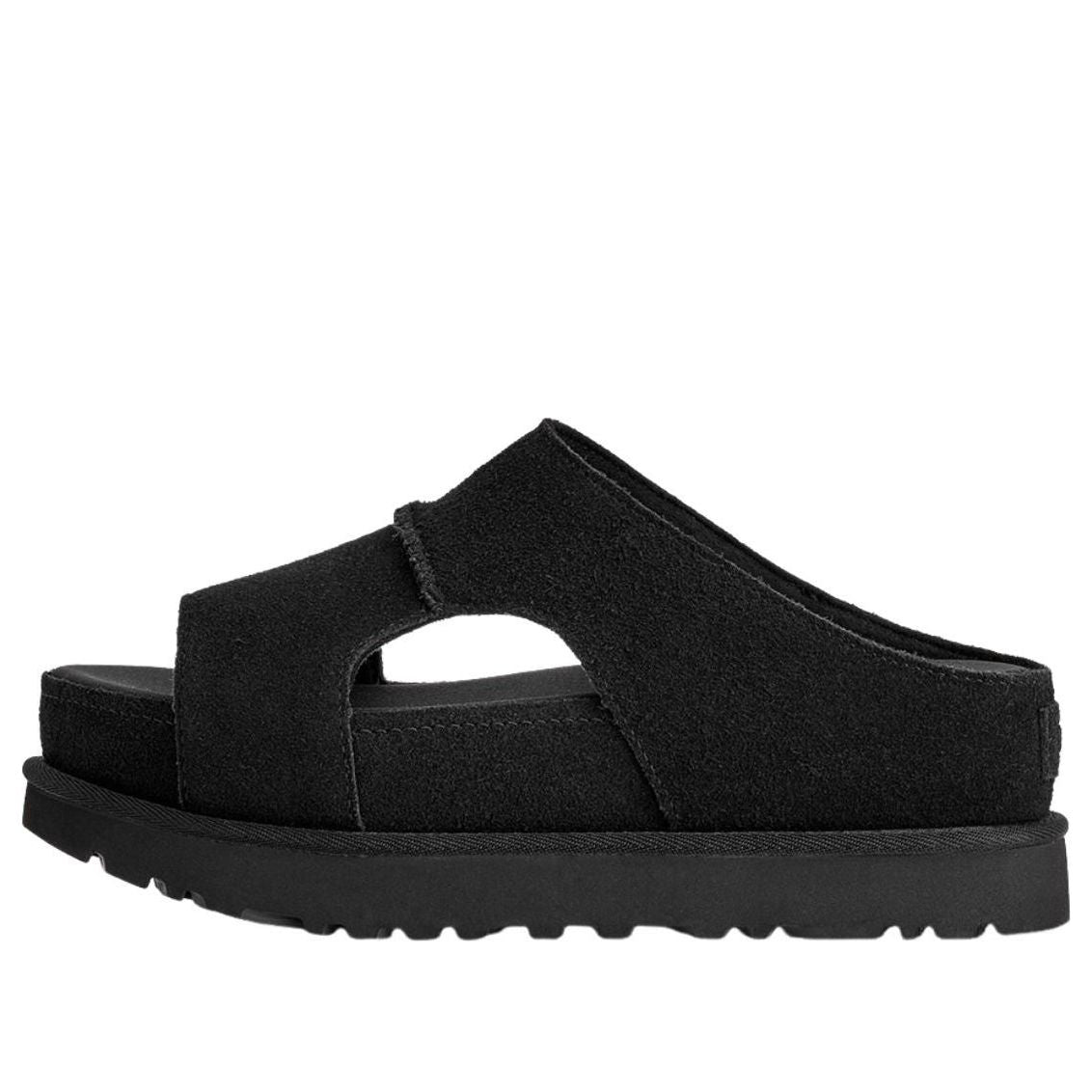 (WMNS) UGG Goldenstar Hi Cutout Slide Platform 'Black' 1175132-BLK